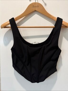 Zara Black Corset Cropped Tank